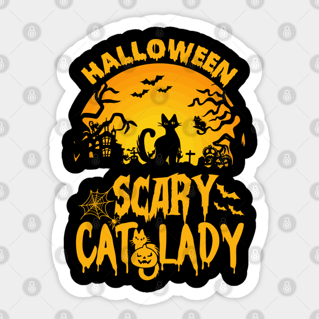 Scary Cat Lady Sticker by Daskind